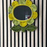 Mithé ESPELT (1923-2020) Anemone model mirror in polychrome enameled ceramic
