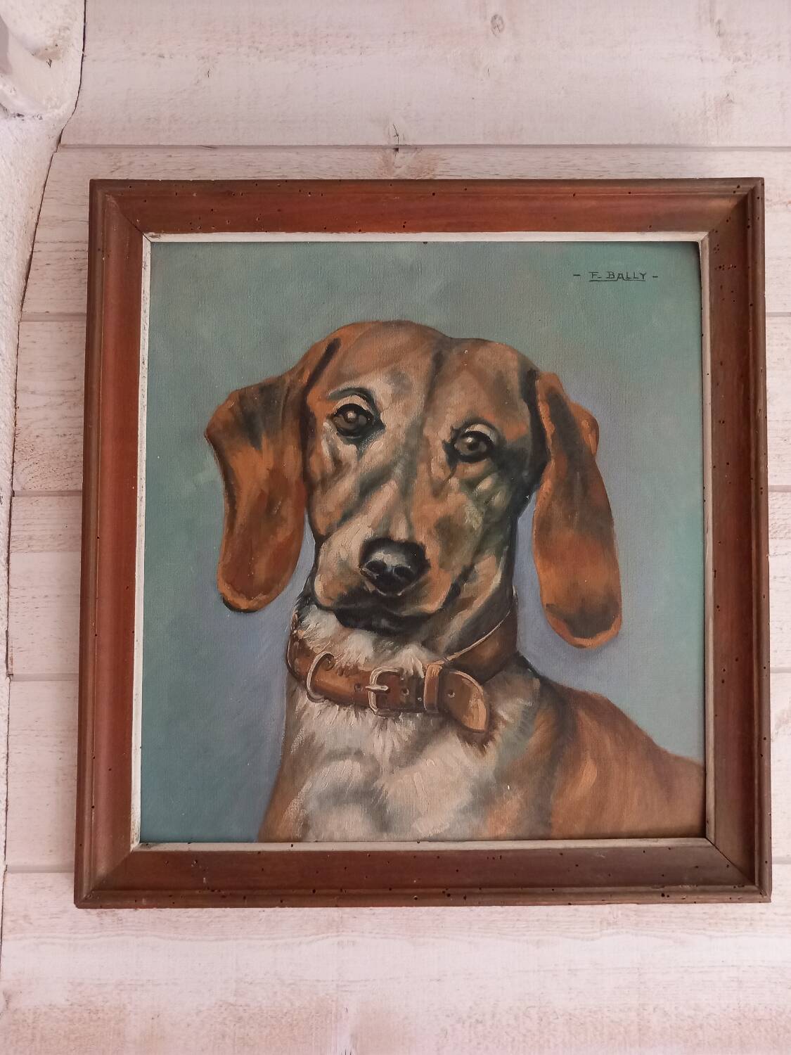 Old painting dog portrait