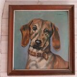 Old painting dog portrait