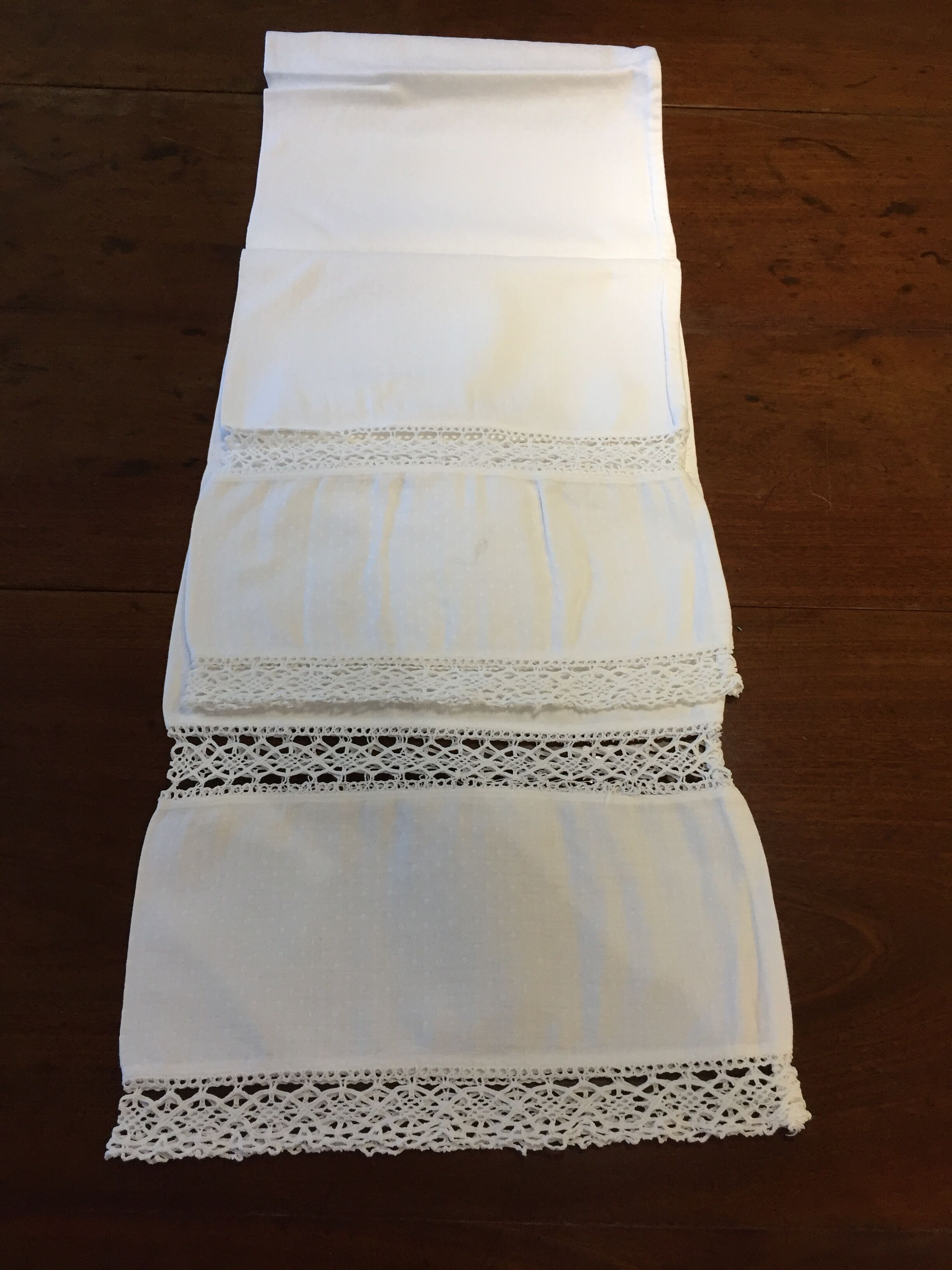 Cover of bolster old cotton and lace