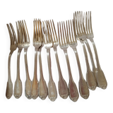 12 silver-plated forks. shell and pearls.