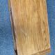 Solid wood coffee table with sliding door, stained pine, 120x60cm.