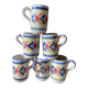 6 ceramic cups signed hc