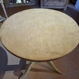 Side table, patinated pedestal table with natural pigments