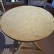 Side table, patinated pedestal table with natural pigments