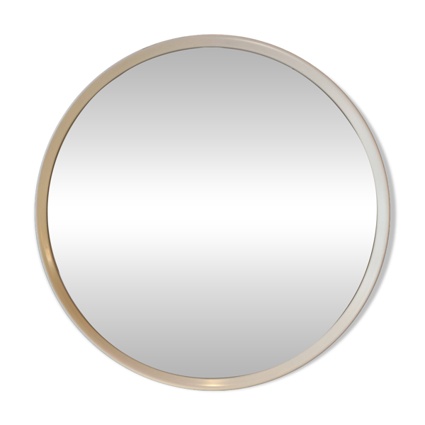 Miroir circulaire vintage, cadre en plastique
