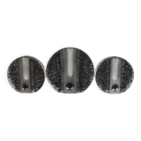 set of 3 round solifleur BLOCK VASES walther glas 60s 70s op art