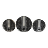 ensemble de 3 vases solifleur ronds BLOCK walther glas années 60 70 op art