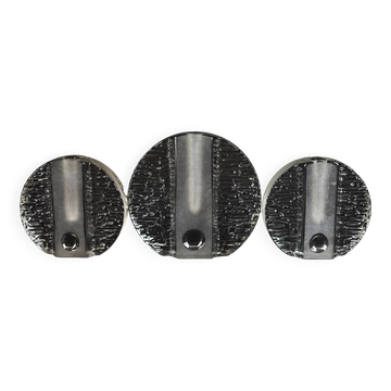 set of 3 round solifleur BLOCK VASES walther glas 60s 70s op art