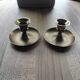Set of 2 vintage brass mini candle holders