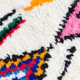 Berber carpet Azilal ecru with colorful patterns 2,33x1,40m
