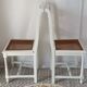 Paire de chaises Henri II blanches cannage