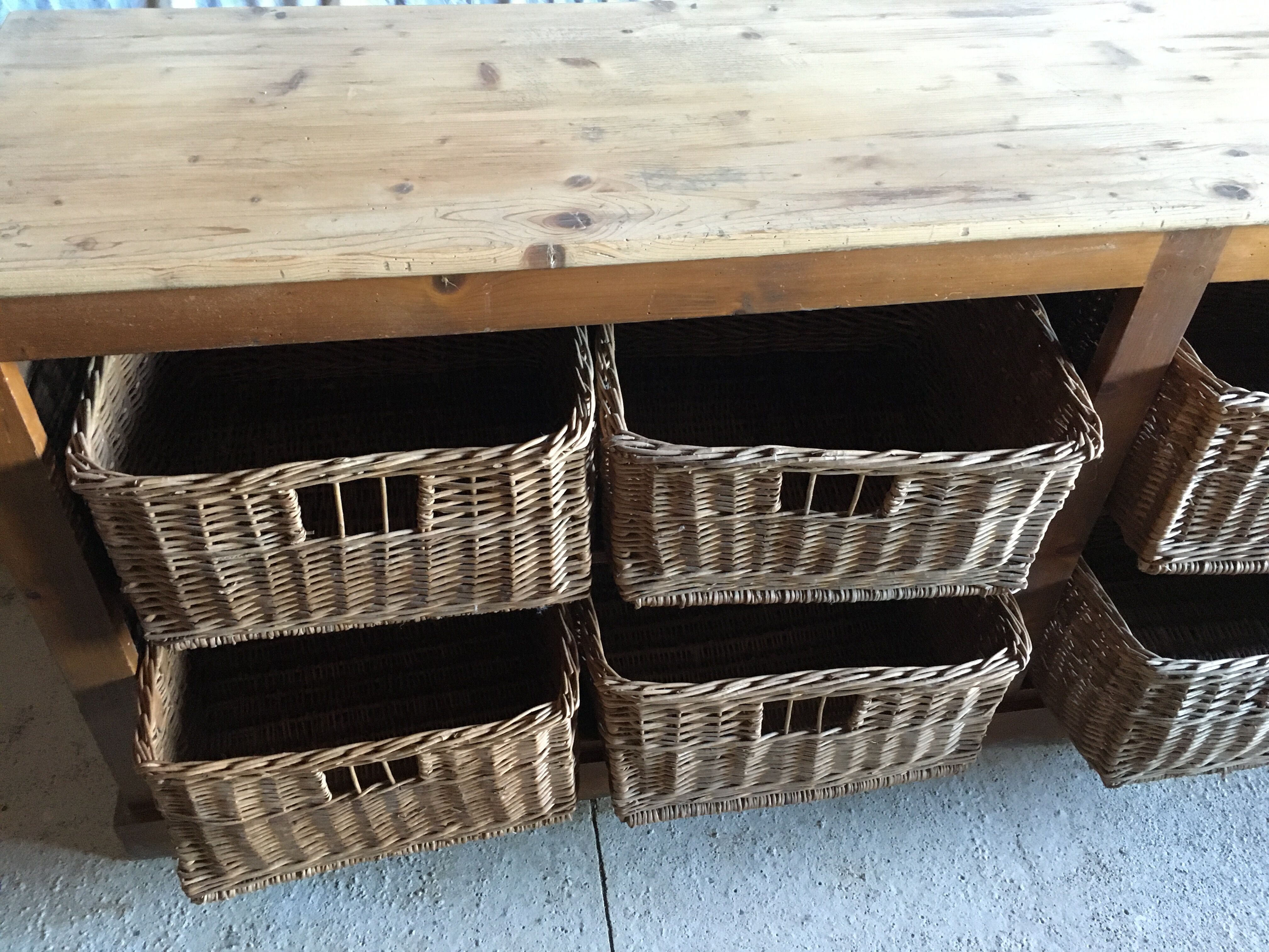 Craft furniture with wicker baskets