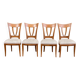 4 solid wood and fabric dining room chairs