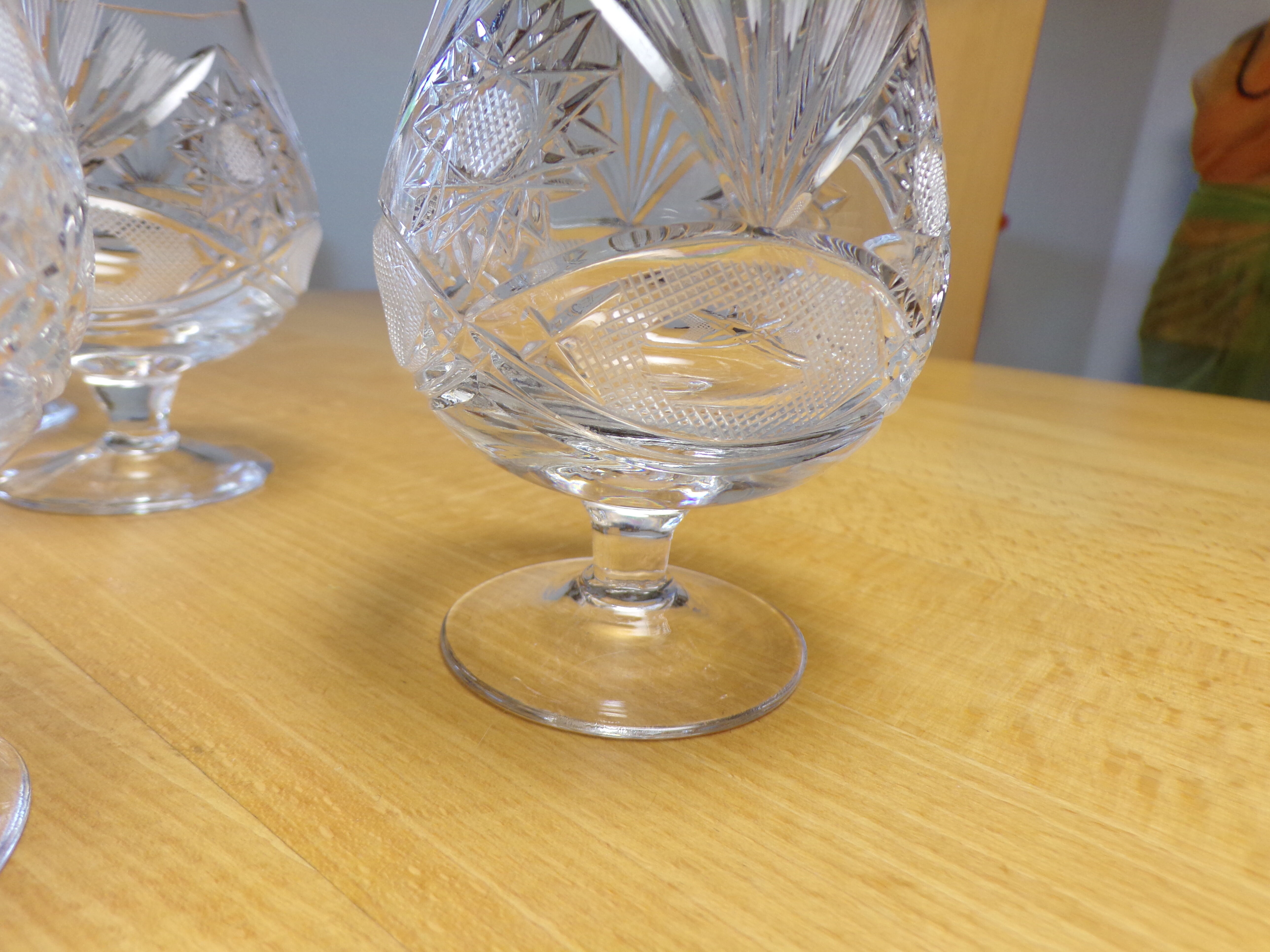 6 saint-louis crystal cognac glasses