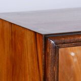 Restored Art Deco Walnut Bookcase, Revived Polish, Czech, 1930s