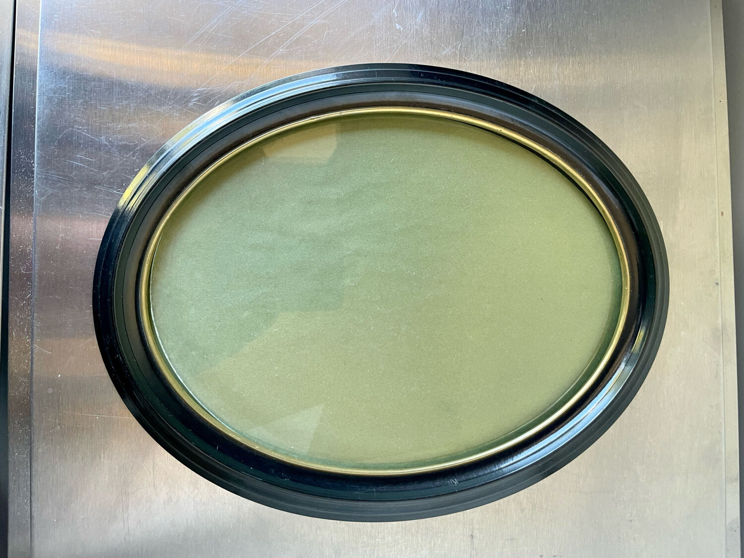 Oval  bakelite black frame  29 cm x 23 cm