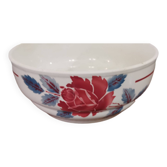 Old Moulin des loups and hamages salad bowl with pink pattern