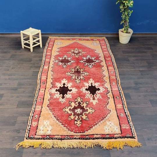 Moroccan carpet boujad orange 150 x 315 cm