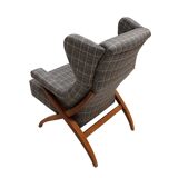 Mid-Century Franco Albini Fiorenza Graphite-blue Wool Ash Italian 1950 Armchair