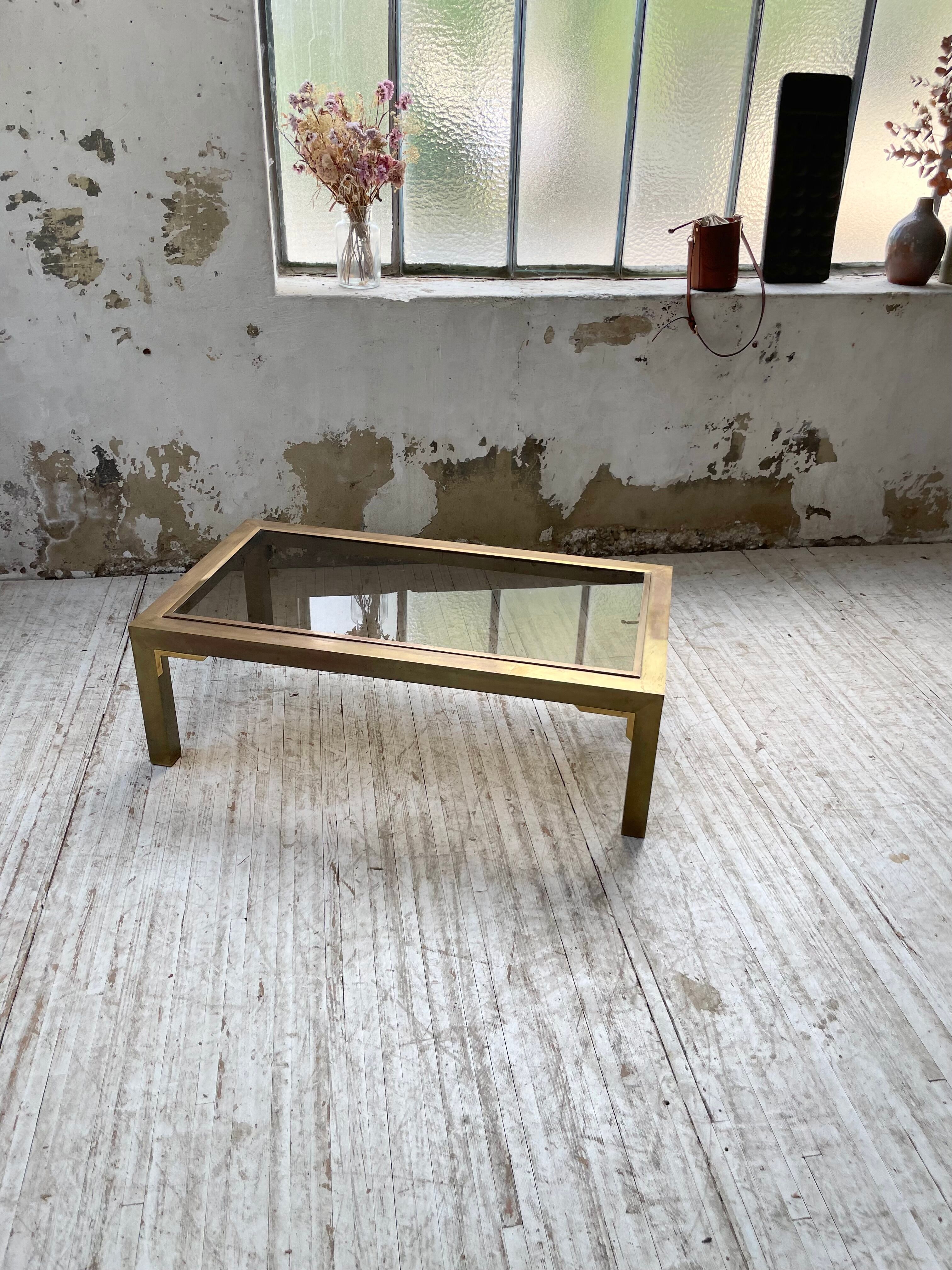60s brass coffee table