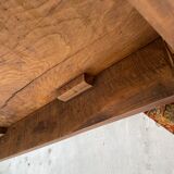 Farmhouse table in oak and walnut 2m