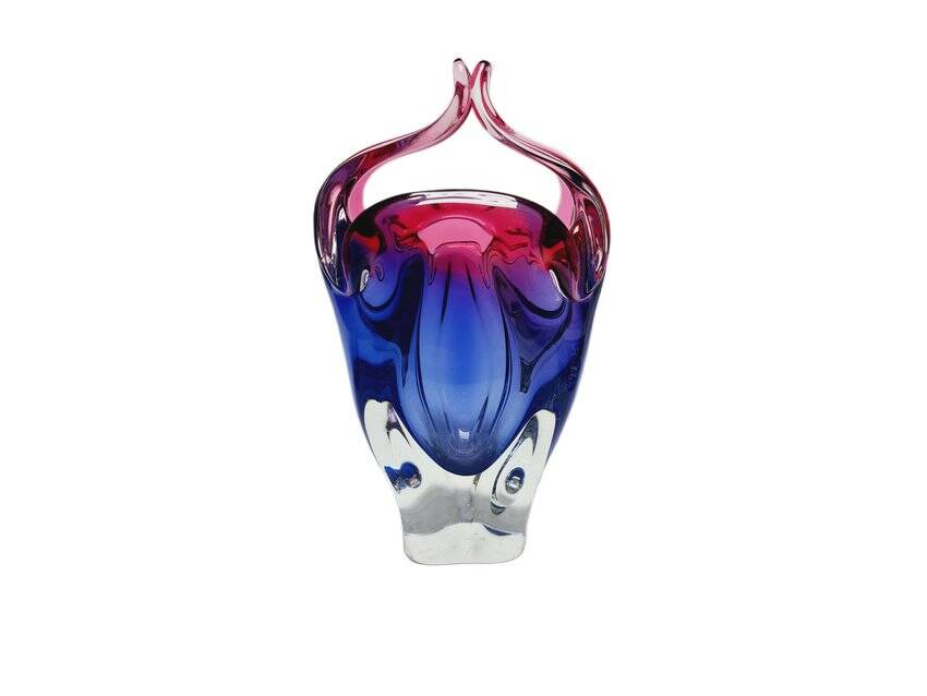 Vase by J. Hospodka for Chribska Glassworks, Former Czechoslovakia, 1960s