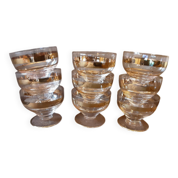 Lot de 9 verres digestif  vintage