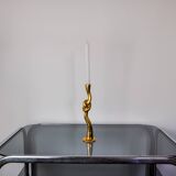 Bougeoirs noeud, design brutaliste, bronze, italie, 1970