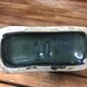 Old beige & green ceramic bottle + vintage handle