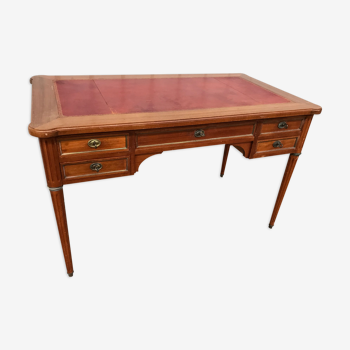 Bureau de style Louis XVI cuir rouge