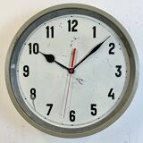 Grey Industrial Factory Wall Clock, 1950s