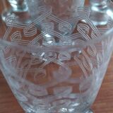 set of 10 engraved crystal liqueur glasses from the 1930s