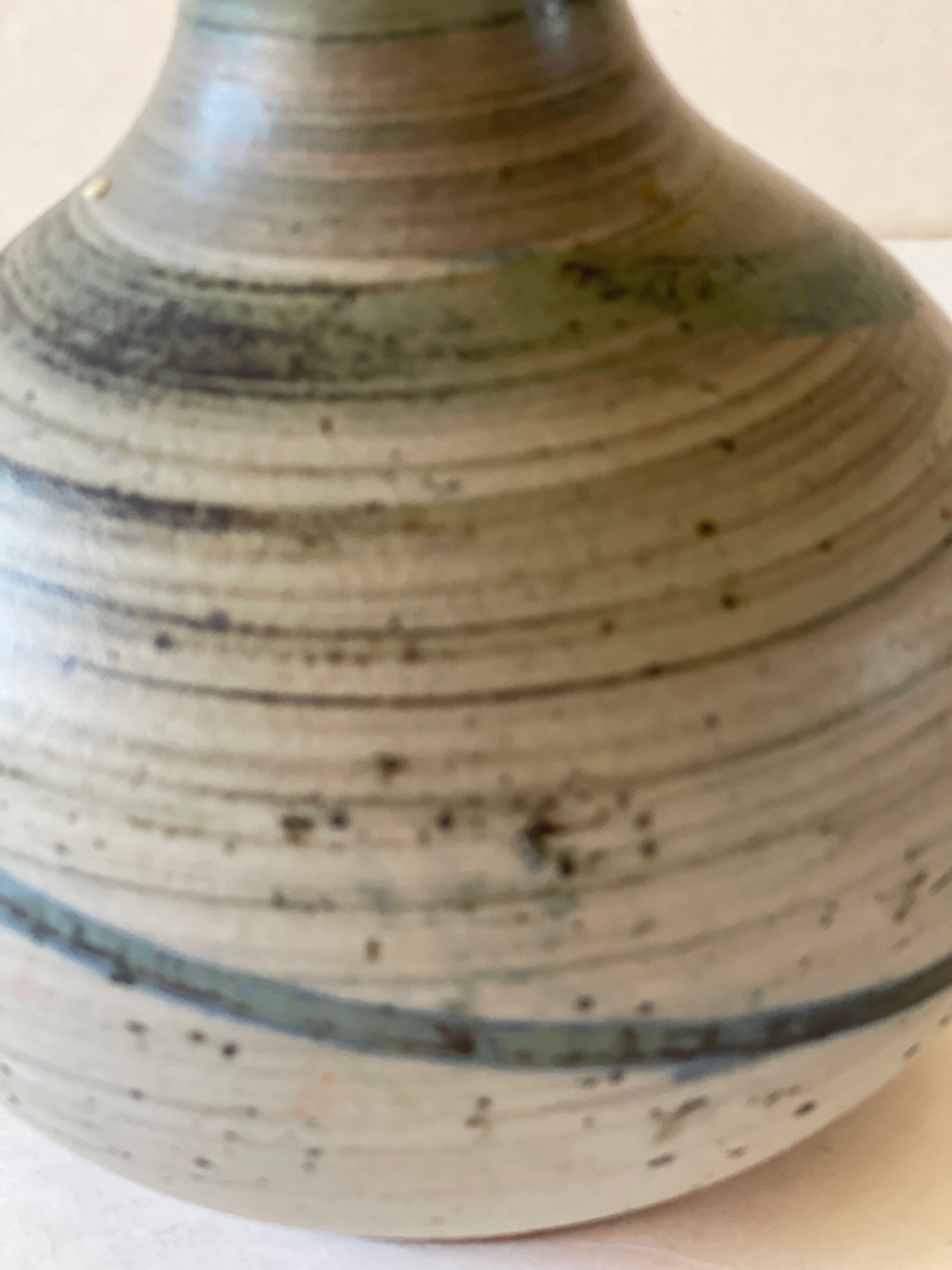 Vintage sandstone vase signed Cuxa