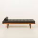 Danish vintage teak daybed in black leather | mid century modern | 1960s