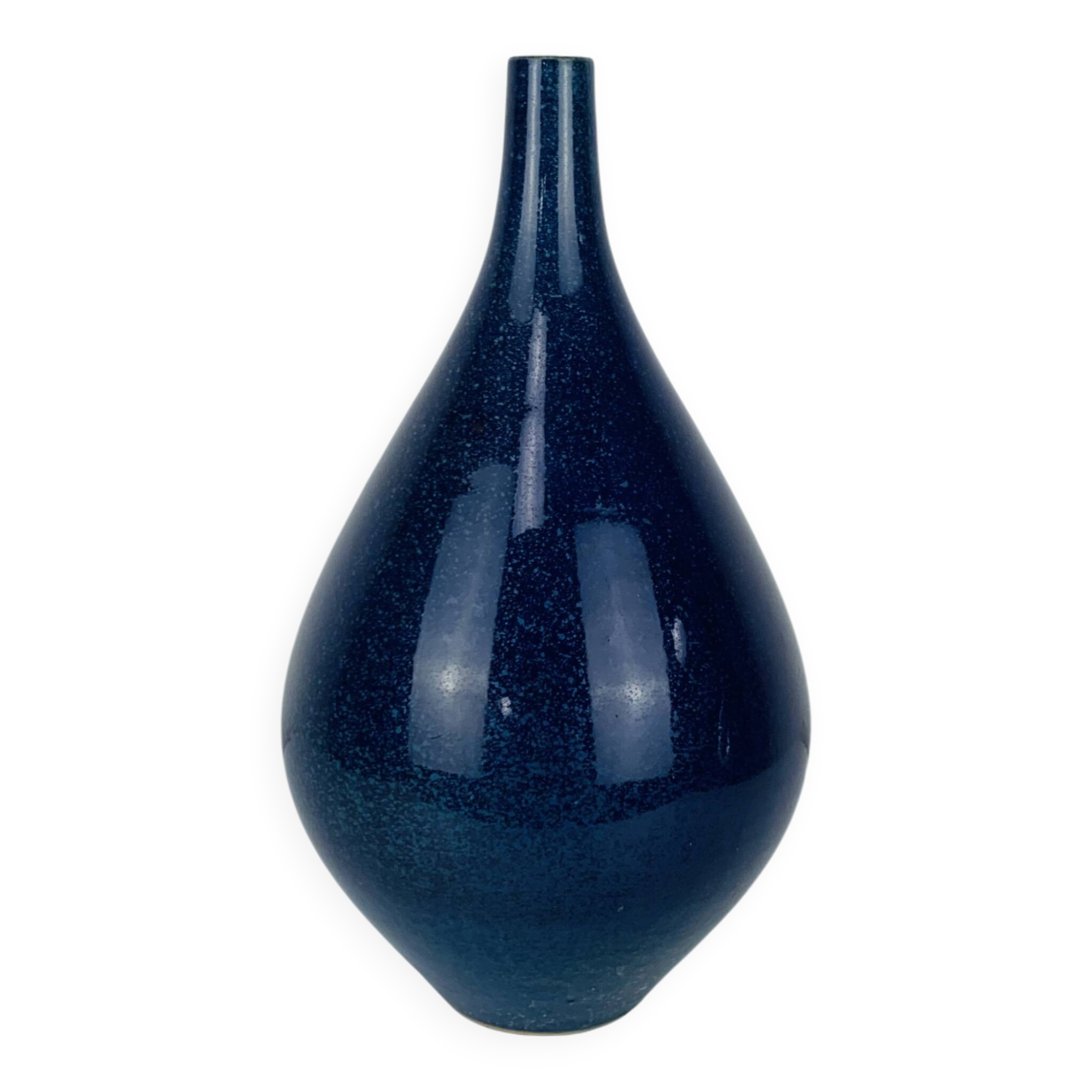 Vintage blue ceramic vase
