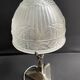 Art Deco table lamp – Chromed metal and molded pressed glass – Attributed to Création Tief