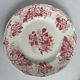 Assiette plate ancienne terre de fer rouge Saint Amand modèle Fleurs d