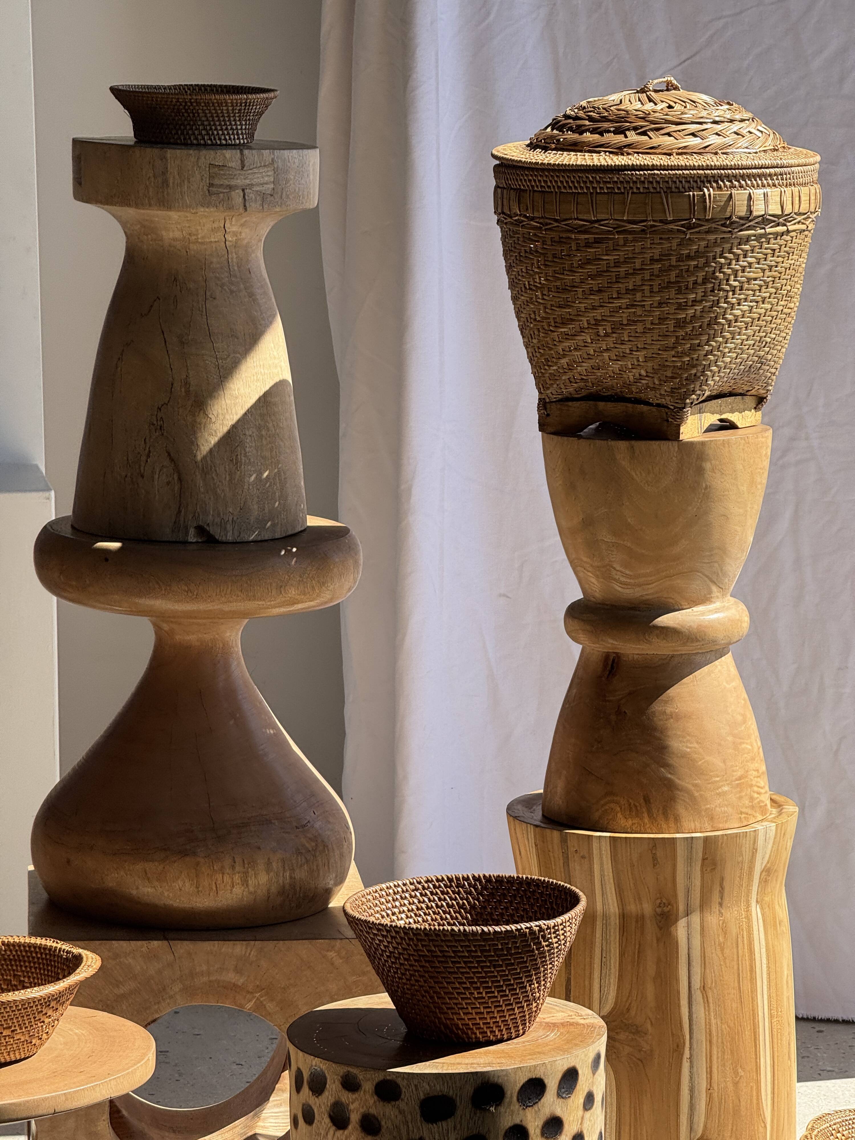 Pawn Natural - Stool, side table, end table in solid mango wood