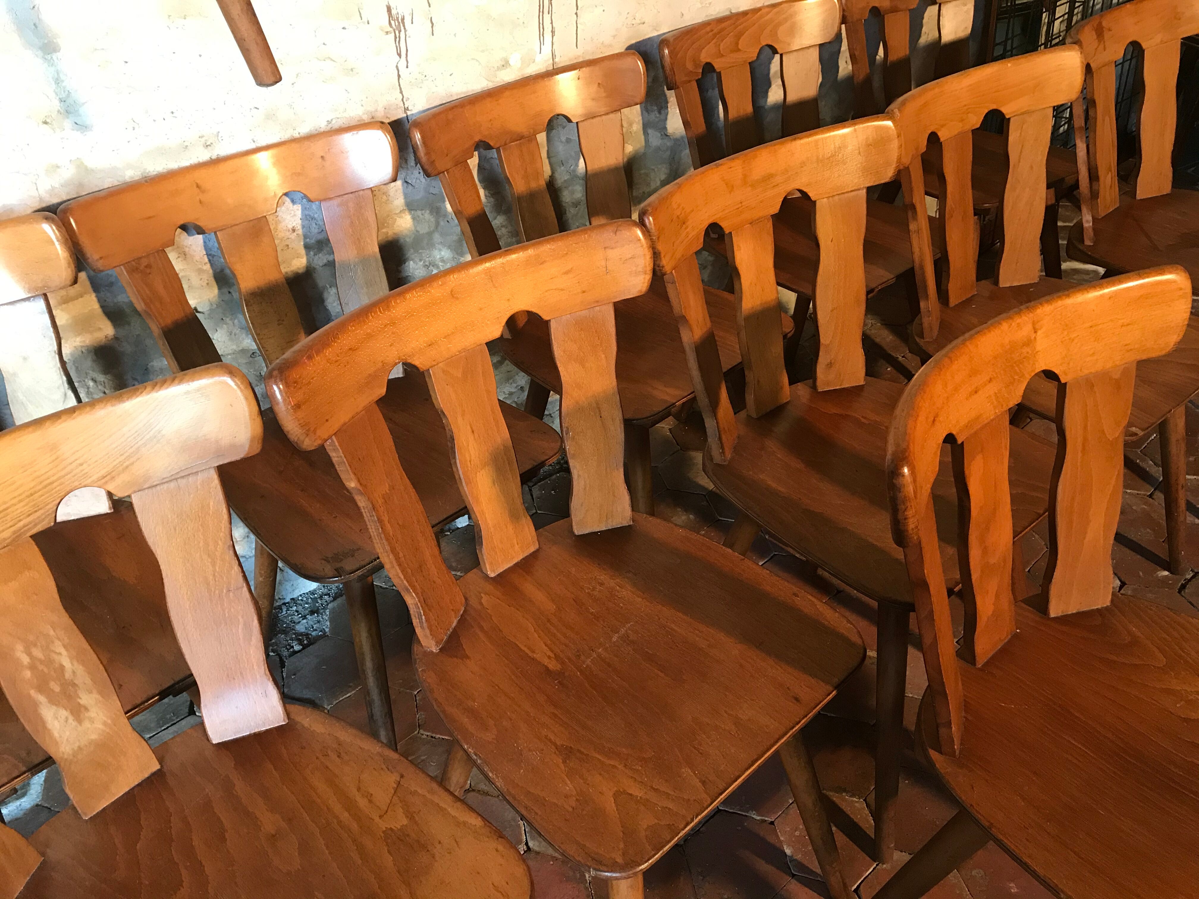 Lot of 14 vintage bistro chairs