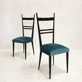 Pair of Italian high-backed chairs, 1950s