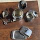 Tea set including teapot, milk jug, sugar bowl and butter dish