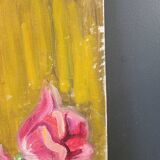 Tableau huile sur toile bouquet signé A Parisis