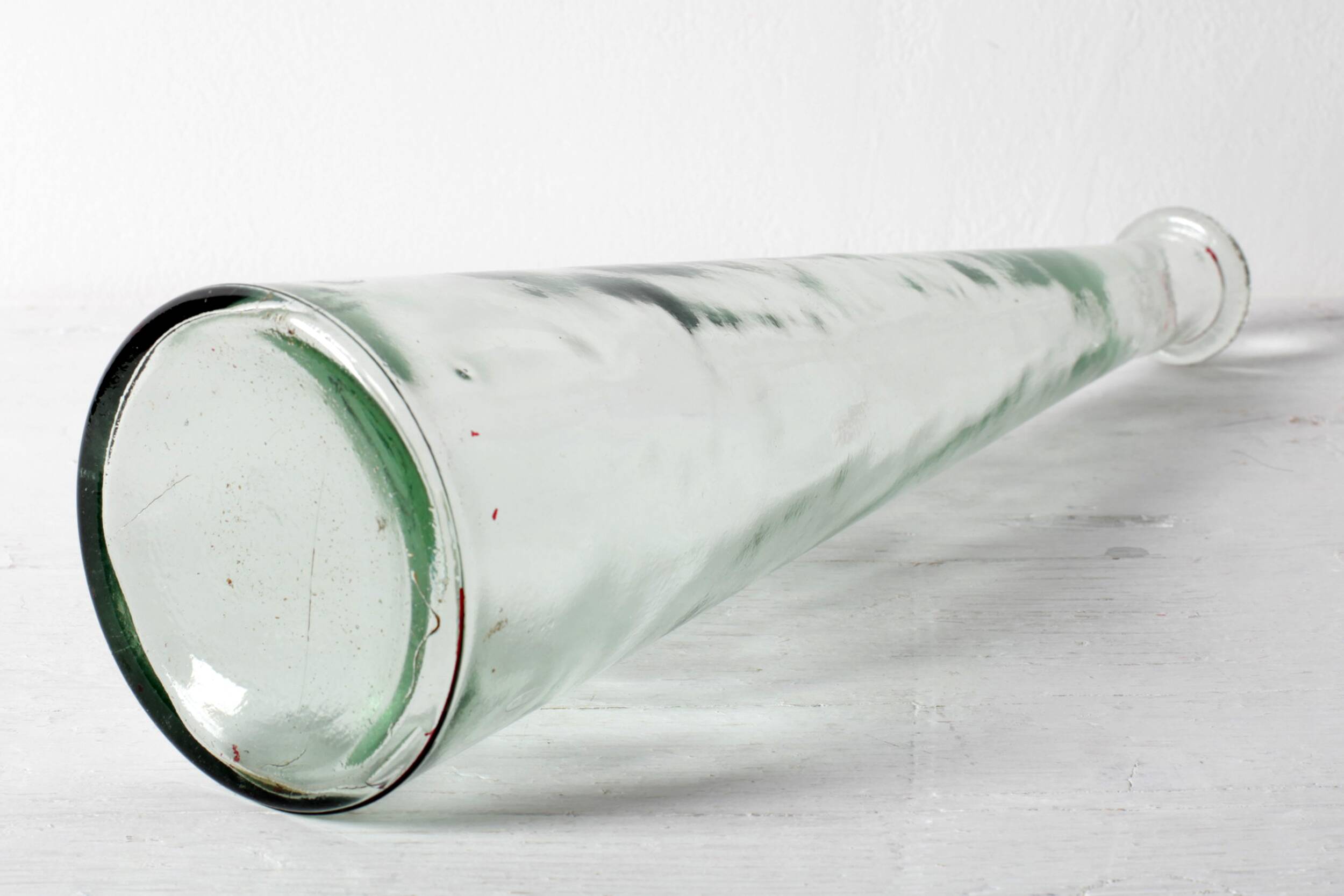 Mid-century Georgia Green Tall Decanter with Cork Original Stopper / Italy