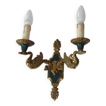 Empire lucien gau style gilt bronze wall lamp