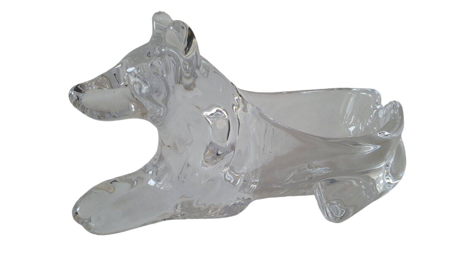 Crystal dog ashtray art v clichy france to confirm