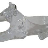 Crystal dog ashtray art v clichy france to confirm
