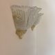 Pair of vintage pressed molded wall sconces, Murano glass, Italy, 1980
