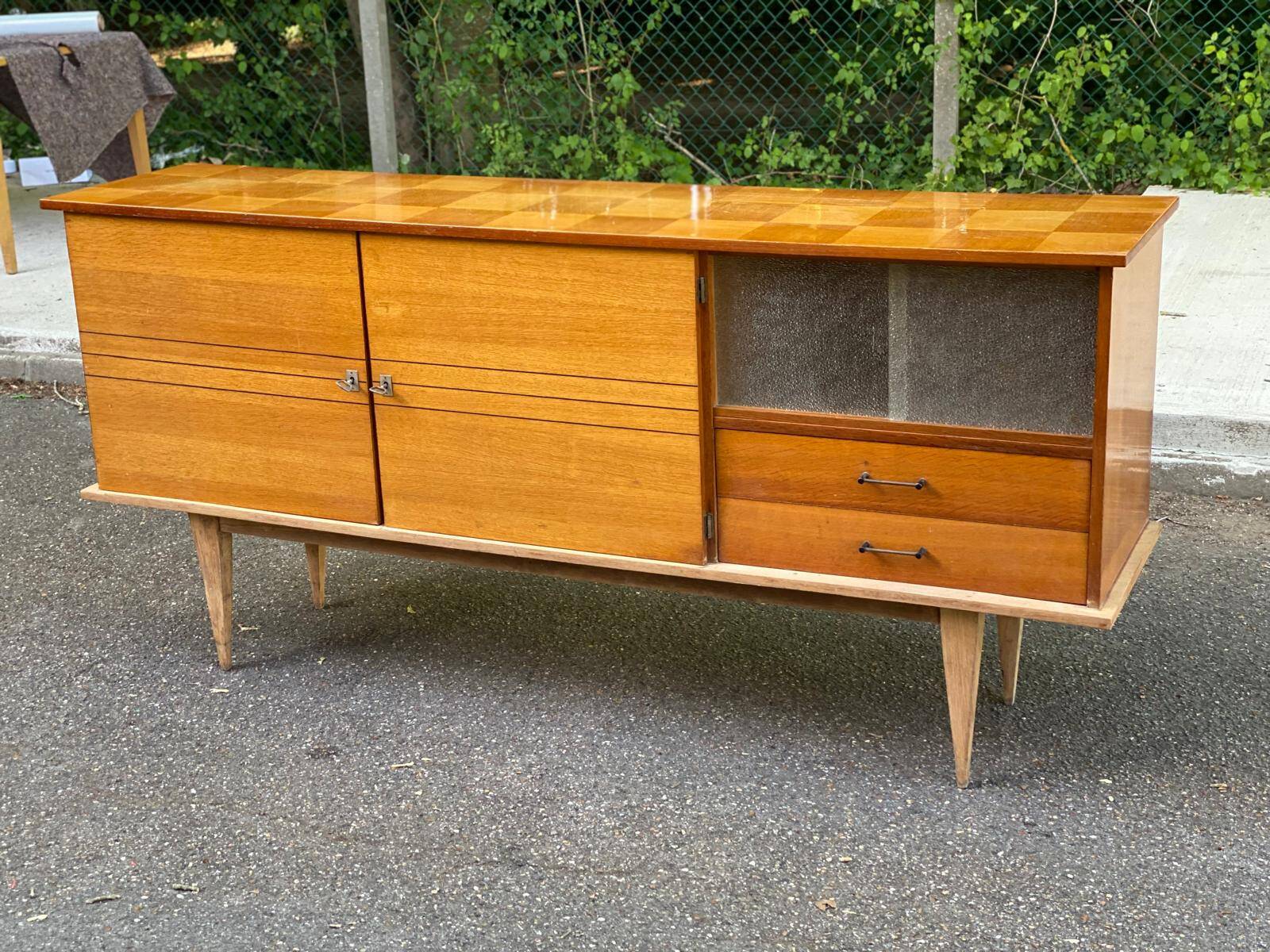 Scandinavian sideboard in solid wood and rosewood 200cm