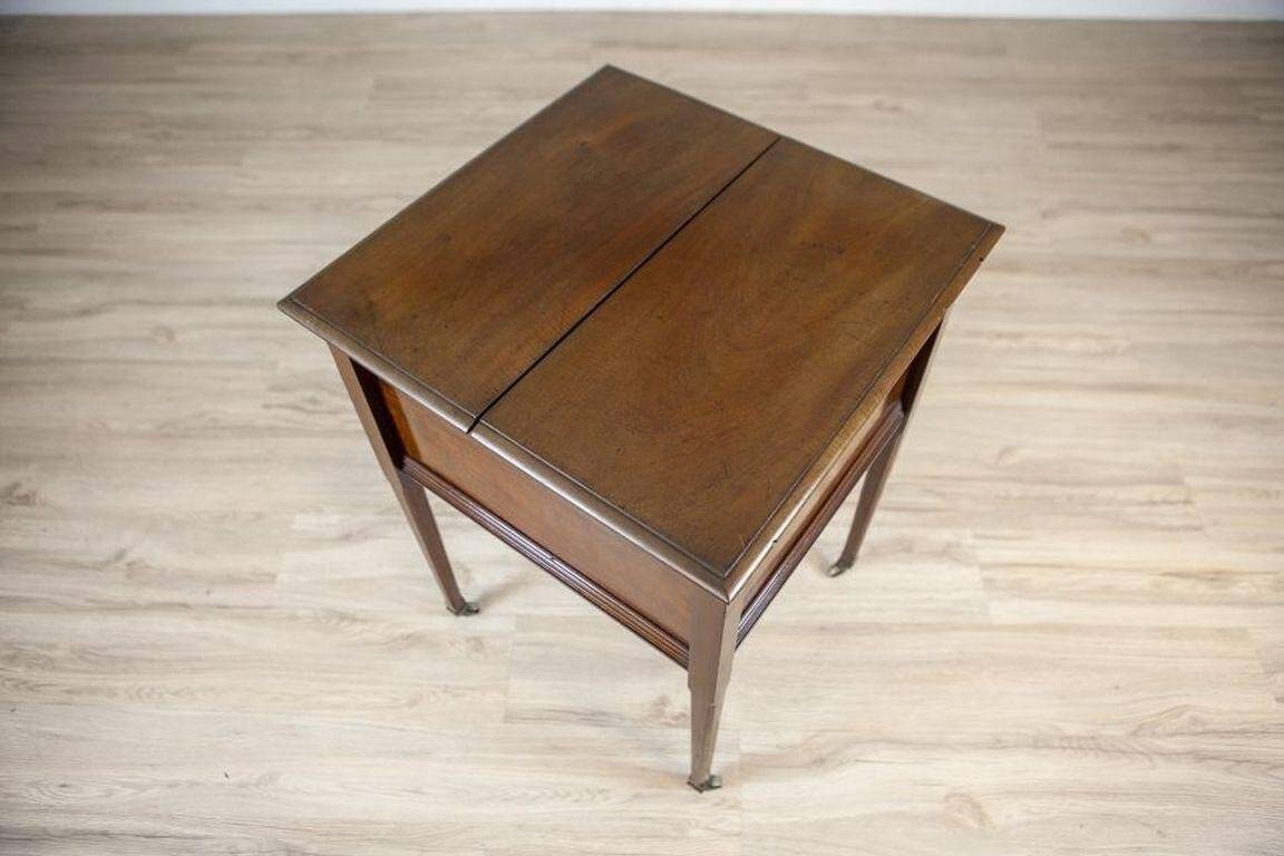 English Mahogany Side Table with Hidden Tray, 1880